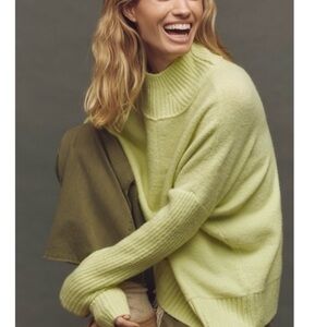 NWT Maeve Anthropologie Mock-Neck Sweater in Citrus, XS